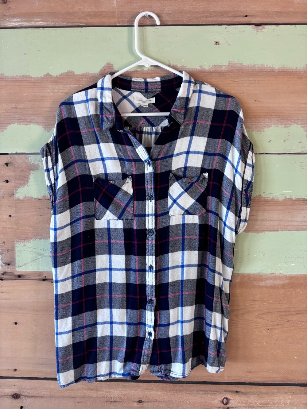 beachlunchlounge Plaid Shirt in Navy, Red, Cream